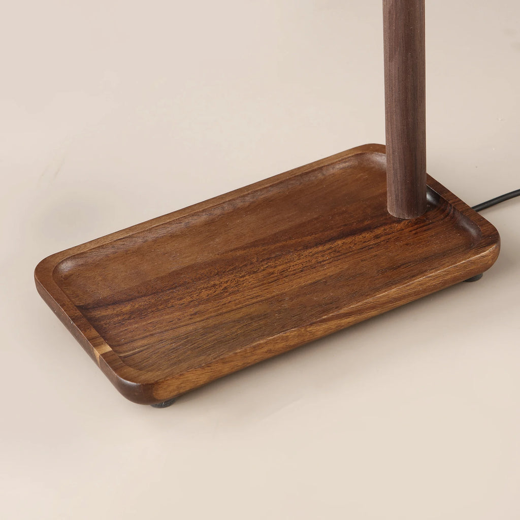 Luminária de Mesa Madeira USB Decorativa – Luz Noturna Proteção Ocular