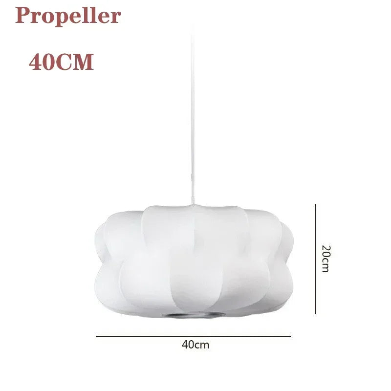 Pendente Lanterna de Tecido Branco LED
