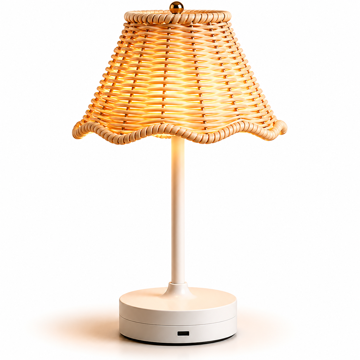 Abajur Avnaara - Rattan Natural - mesa lateral boho natural