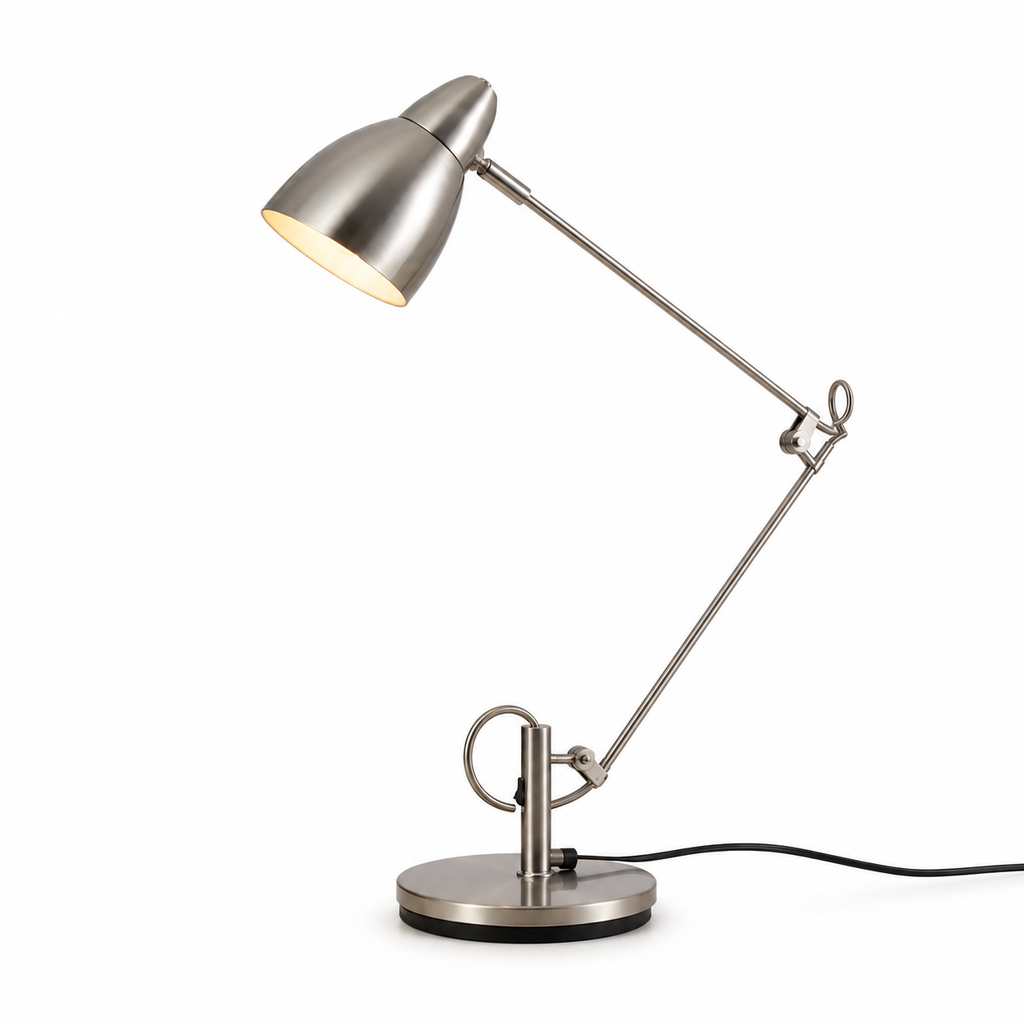Luminária de Mesa Braço Articulado Alumínio Flexível com Lâmpada E27 LED