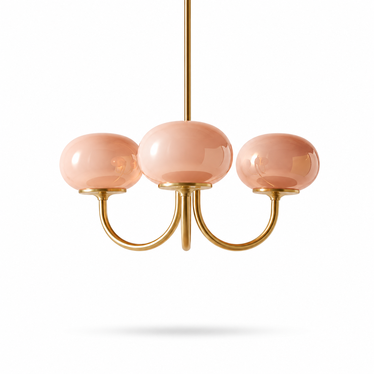 Lustre Vintage em Vidro Rosa
