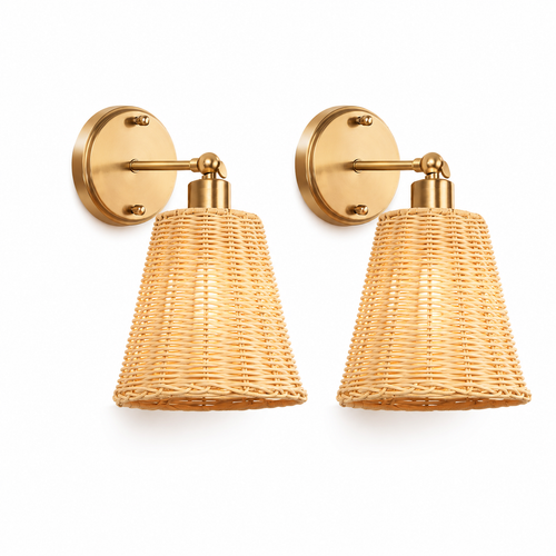 Arandela Avmiena - Rattan Natural - corredor boho natural
