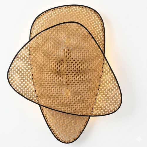 Arandela Cavee - Rattan Natural - hall japandi