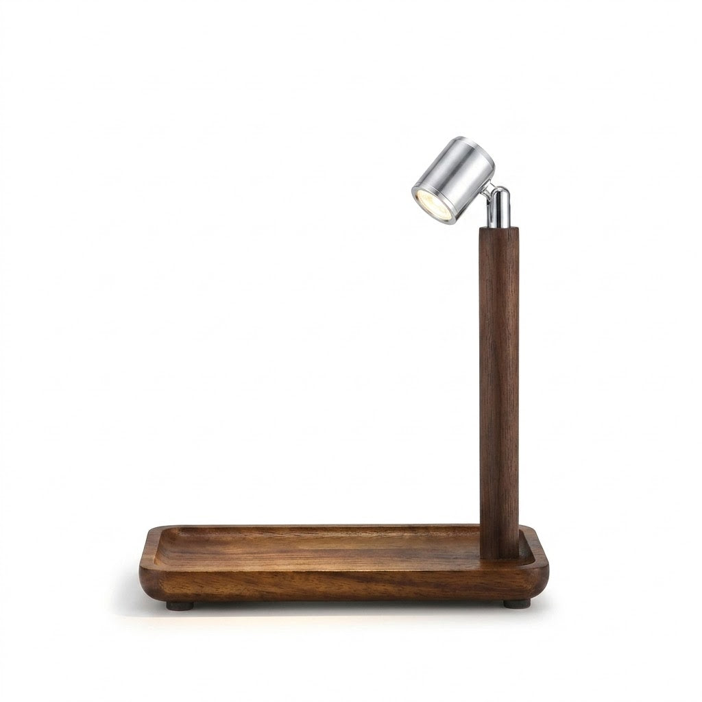Luminária de Mesa Madeira USB Decorativa – Luz Noturna Proteção Ocular