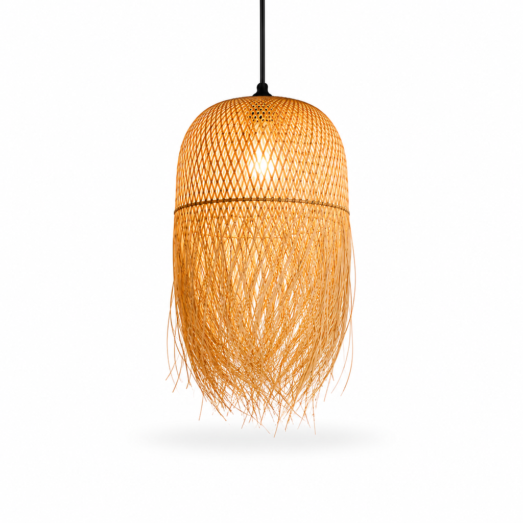 Pendente Artesanal de Bambu Tecido à Mão