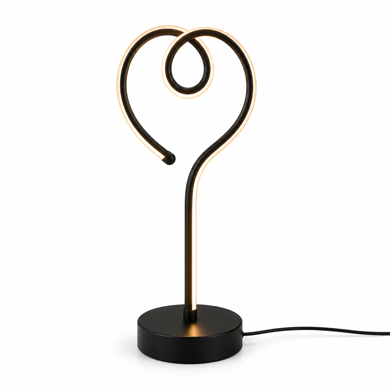 Luminária de Mesa Coração LED – Luz Quente para Quarto e Sala de Chá