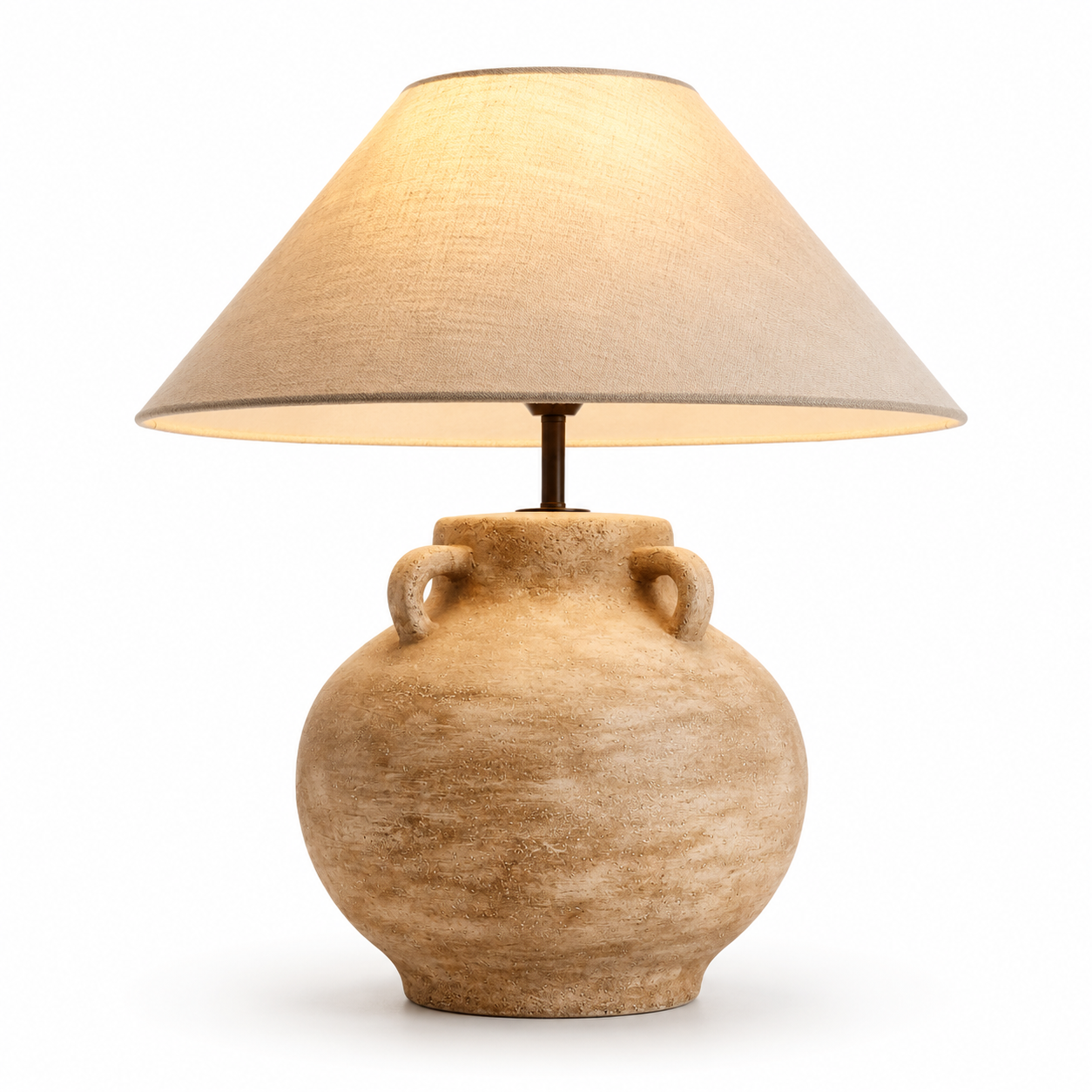 Luminária Cerâmica Wabi-Sabi Nórdica Abajur Tecido Design