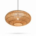 Pendente de Rattan Natural Estilo Novo Chinês para Sala de Estar