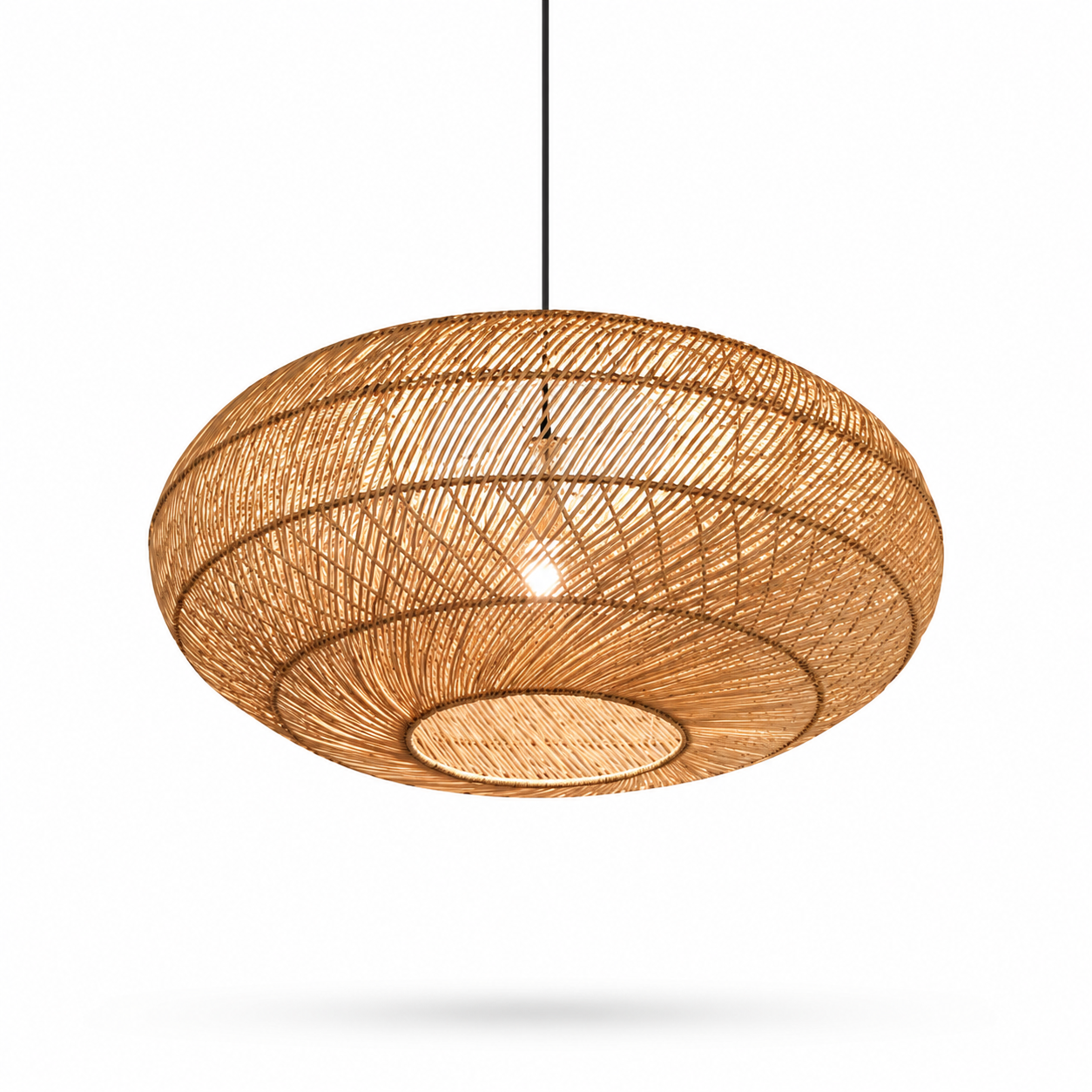Pendente de Rattan Natural Estilo Novo Chinês para Sala de Estar
