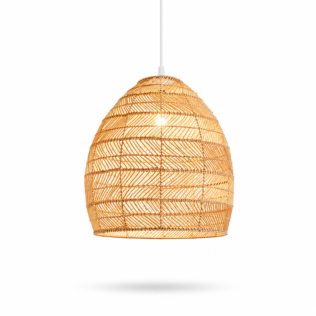 Pendente de Rattan Natural Tecido à Mão Estilo Chinês para Sala