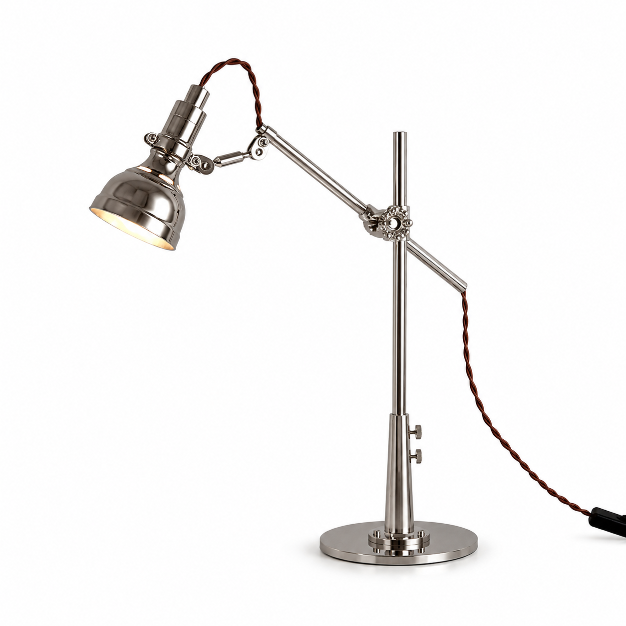 Luminária de Mesa Industrial com Braço Articulado e Presilha – LED Retrô