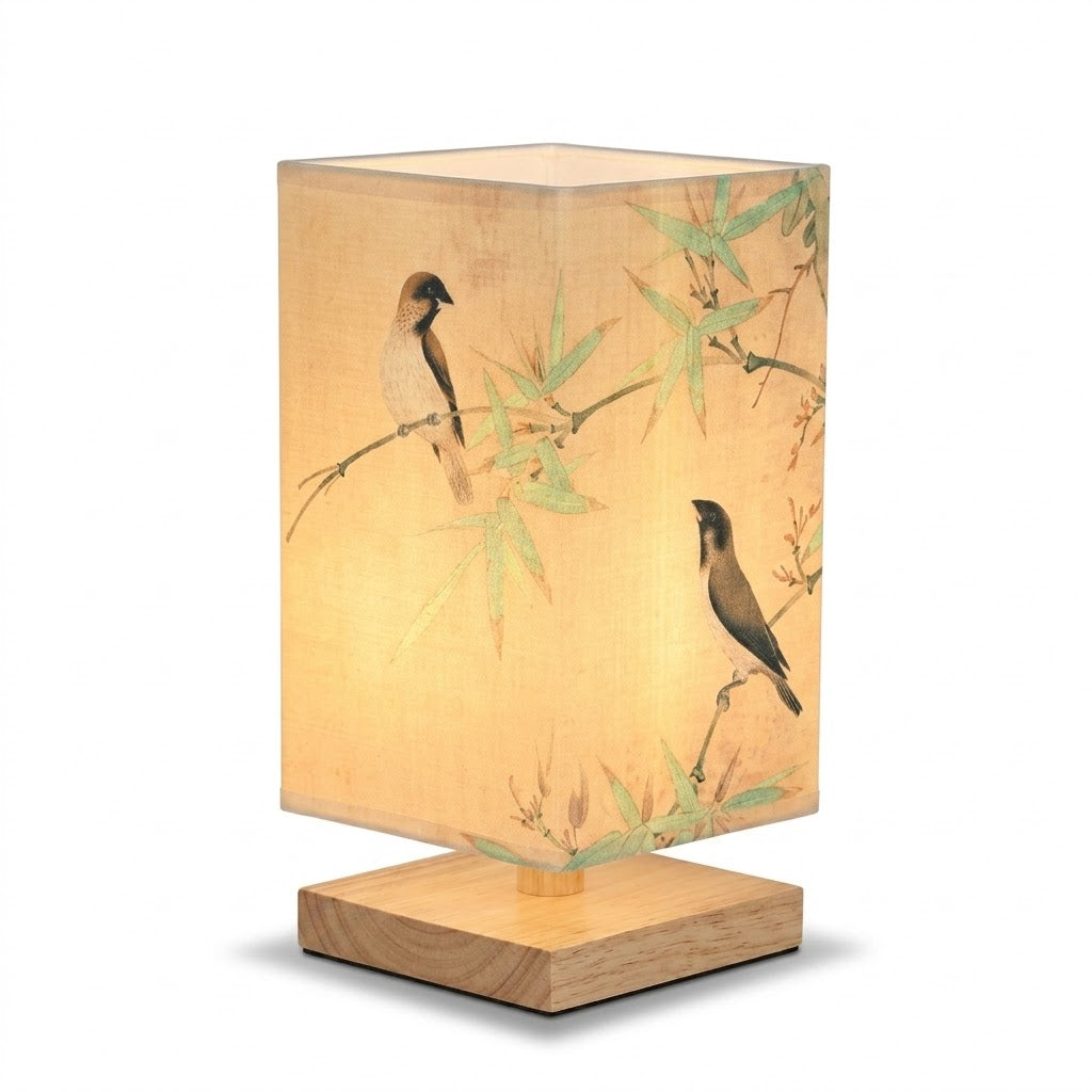 Luminaria de Mesa Avtaia - Madeira Nogueira - home office oriental