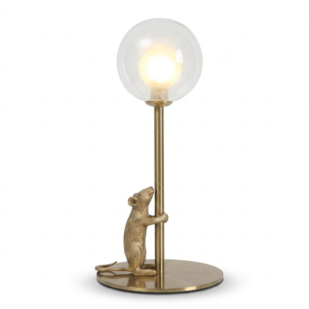 Luminária de Mesa Ratinho Resina LED – Decorativa para Casa e Presente