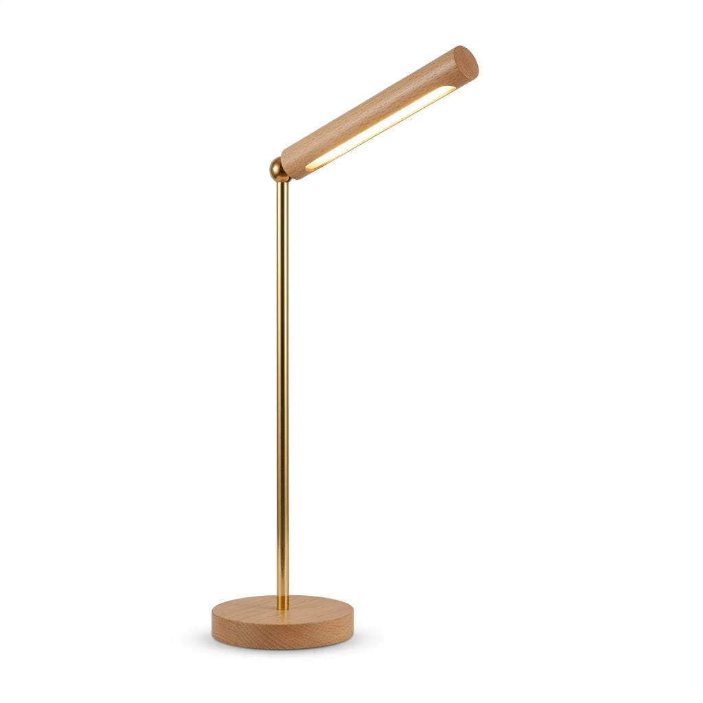 Luminária de Parede Madeira Magnética Girátória 360° USB – Quarto e Sala
