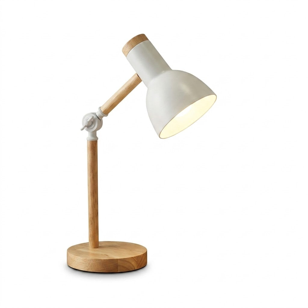 Luminária de Mesa Madeira Nórdica Criativa com LED Giratório – Cabeceira
