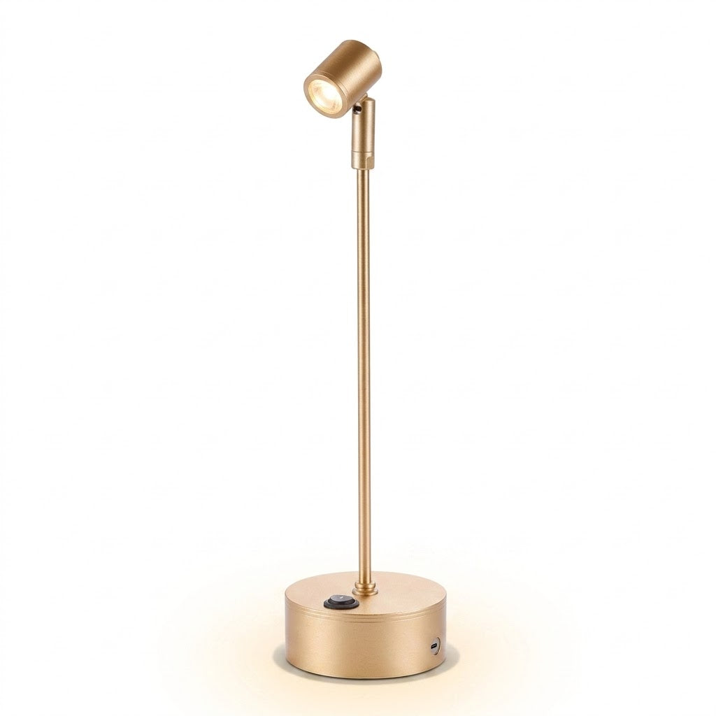 Spot LED Recarregável para Joalheria e Vitrine – Metal Dourado